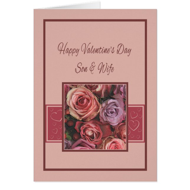 Rosas del Día de San Valentín: Hijo y esposa (Frente)