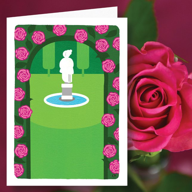 Rosas del jardín y tarjeta de estatua (Subido por el creador)