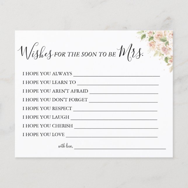 Rosas desea que pronto sea la Sra. card Flyer (Frente)