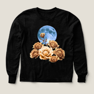 Rosas Doradas & Luna Llena Azul Estética Celestial