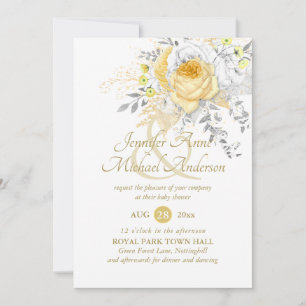 Rosas dorados blancos indulgentes Bouquet Baby Sho