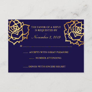 Rosas dorados RSVP - Azul