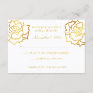 Rosas dorados RSVP - Blanco