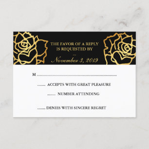 Rosas dorados RSVP - Negro