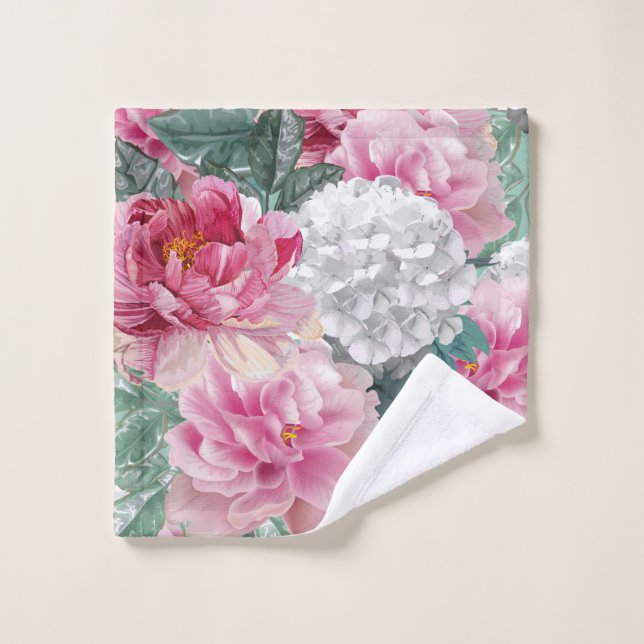 Rosas e hidránguas (Toallita)