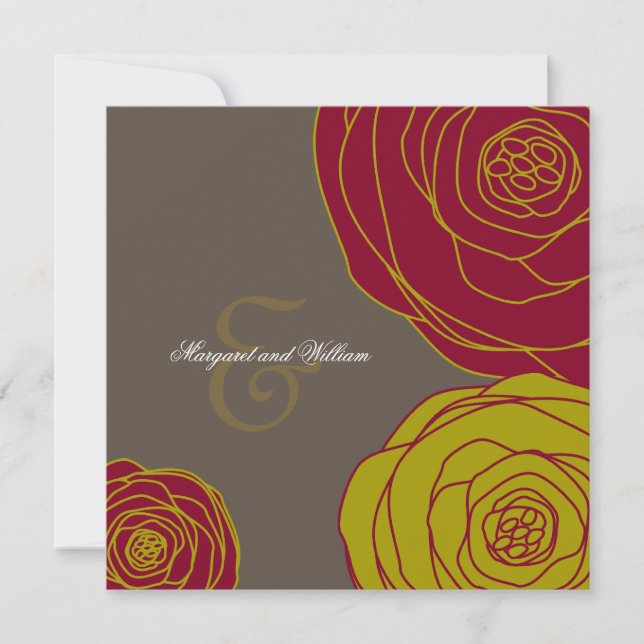 Rosas elegantes que casan la invitación (Anverso)