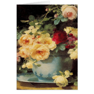Rosas en un bol azul