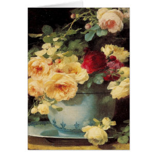 Rosas en un cuenco azul