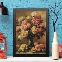 Rosas en un jarrón de Pierre Renoir, Arte fino vin