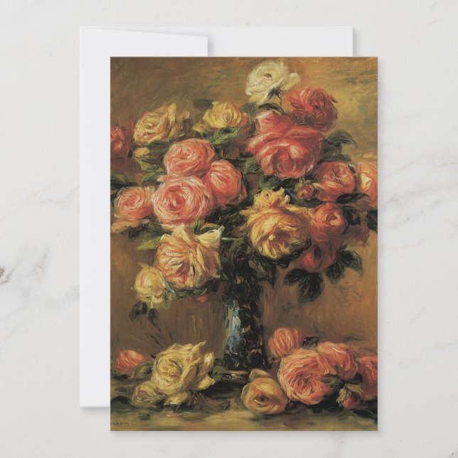Rosas en una vesícula de Pierre Renoir, Bella Arte (Anverso)