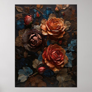 Rosas enigmáticos - flores poster de arte digital