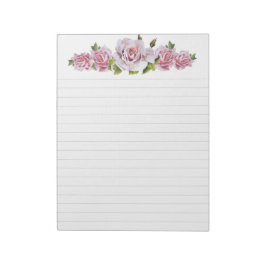 Rosas escultóricos en un gran Bloc de notas