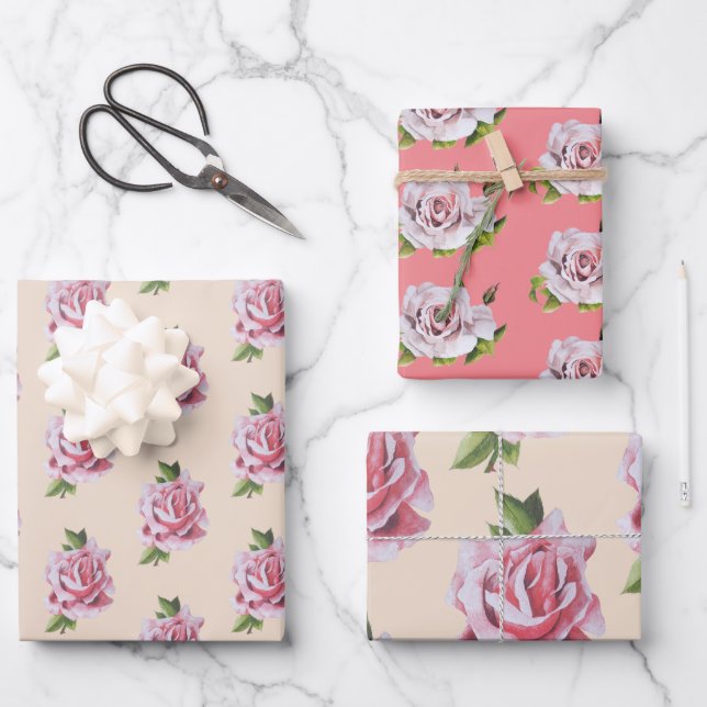 Rosas escultóricos sobre papel de envolver (Anverso)