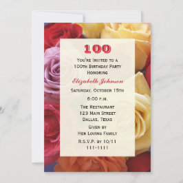 Rosas espléndidos invitaciones a la fiesta de cump