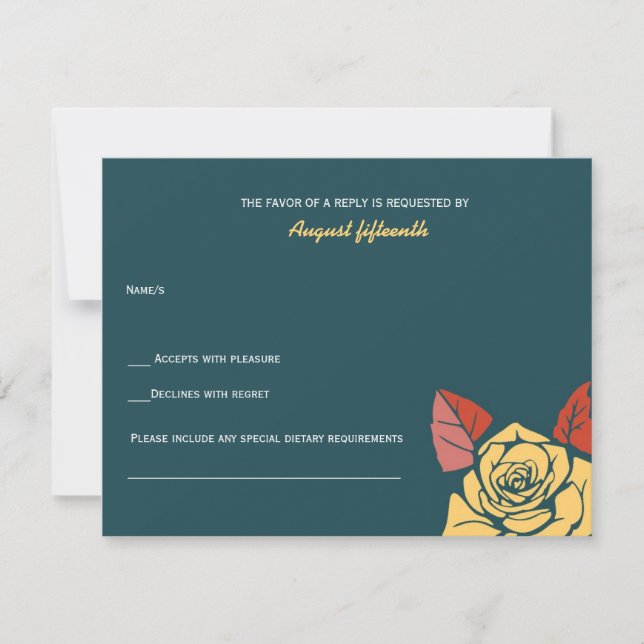 Rosas exóticos - Tarjetas RSVP (Anverso)