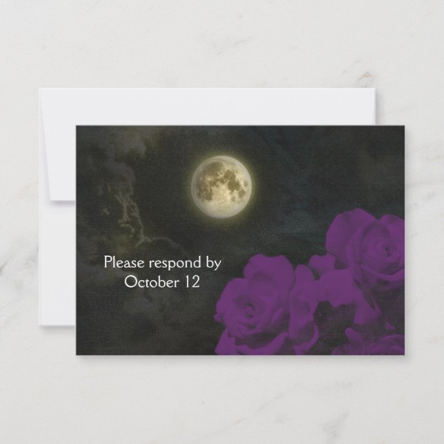 Rosas Fantasma Púrpura de Luna Completa RSVP (Anverso)