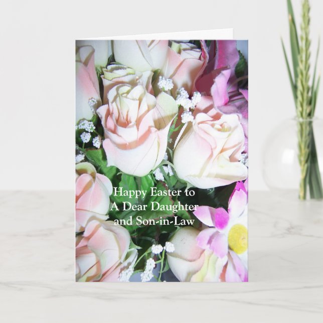 Rosas felices de la tarjeta de la hija y del yerno (Anverso)