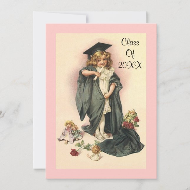 Rosas Fiestas de la invitación a graduación de épo (Anverso)