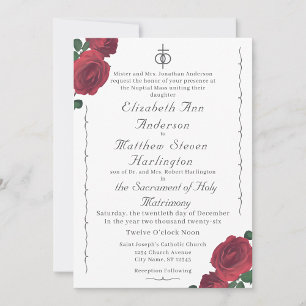 Rosas finos Invitación acrílica católica