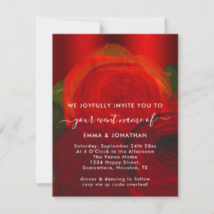 Rosas Floral Código QR Vino rojo elegante