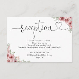 Rosas Floral Corazón Script Boda Recepción