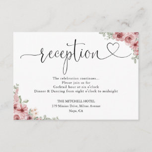 Rosas Floral Corazón Script Boda Recepción
