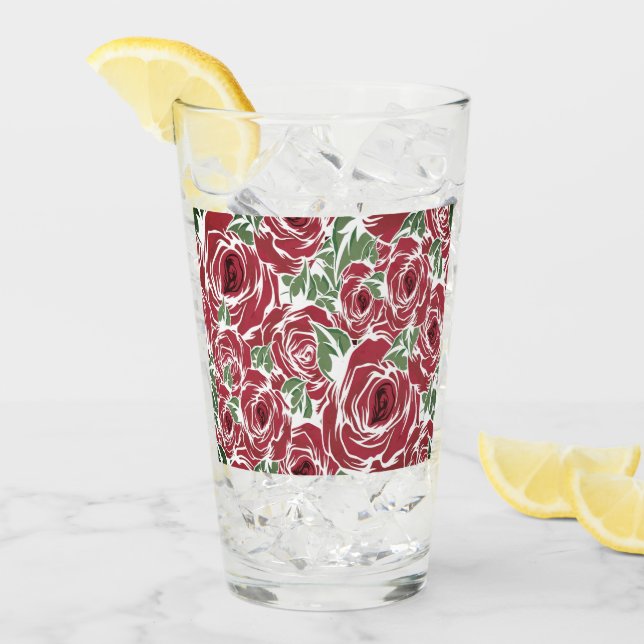 Rosas Floral de color rojo verde (Anverso (hielo))