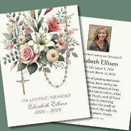 Rosas Floral Rosary Funeral Memorial Prayer