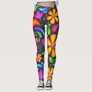 Rosas floral verde moderno Leggings lifewomenstyle