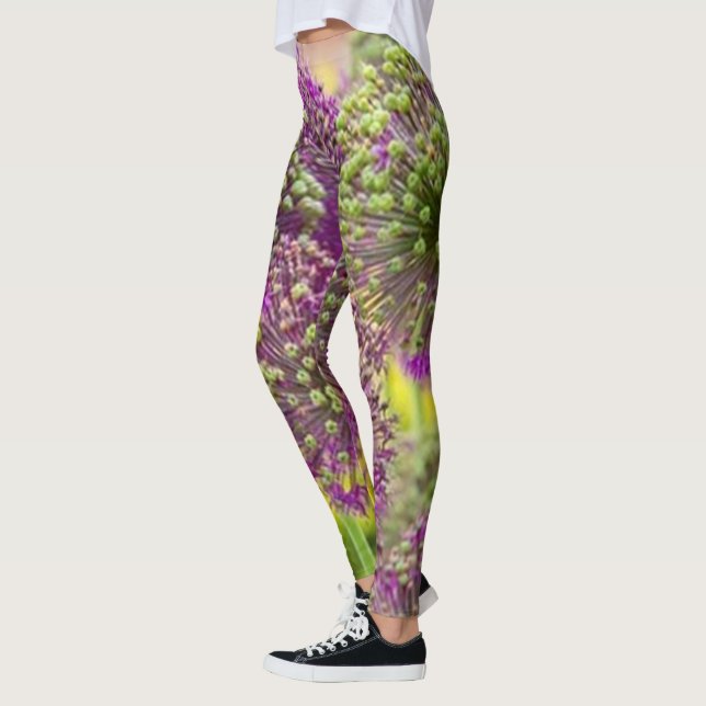 Rosas floral verde rojo  Leggings estilo de vida d (Izquierda)
