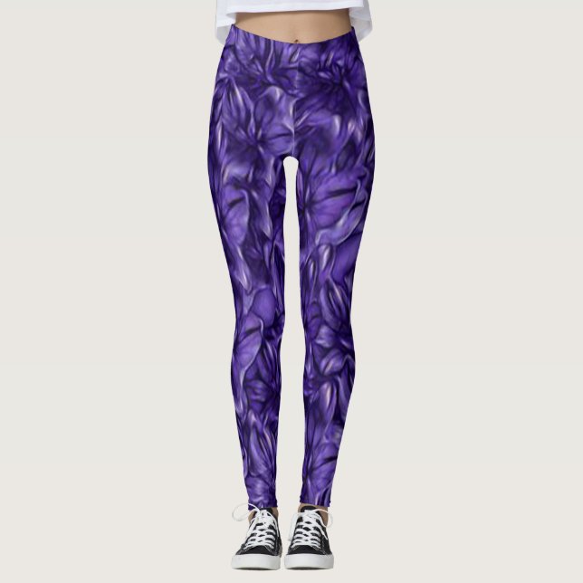 Rosas floral verde rojo  Leggings estilo de vida d (Anverso)