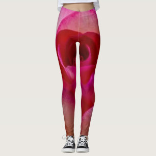 Rosas floral verde rojo Leggings lifewomenstyle
