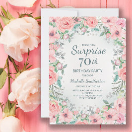Rosas florales de acuarela rosa Perlas Cumpleaños 