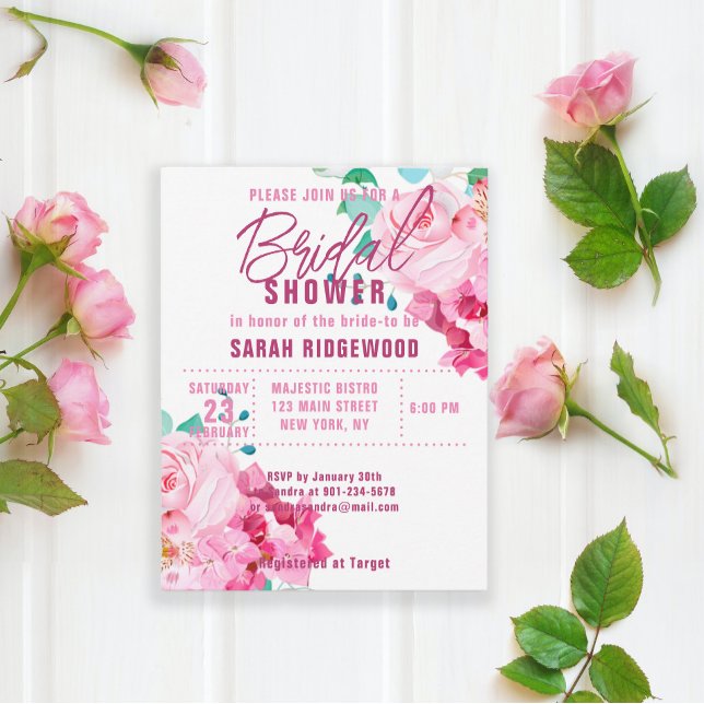 Rosas florales rosas Bouquets Bohemian Bridal Show (Subido por el creador)