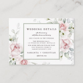 Rosas Florales | Tarjetas de Detalles de Boda