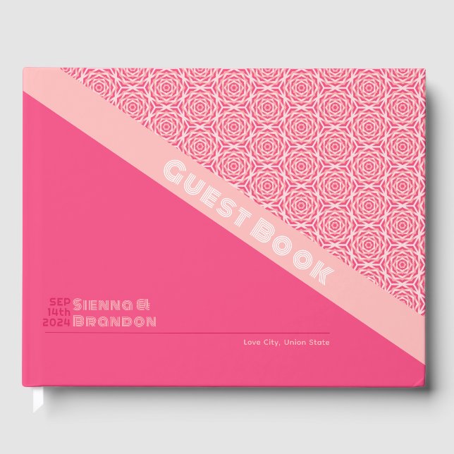 Rosas geométricos Libro de Bodas rojos (Anverso)