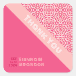 Rosas geométricos Pegatina de Plaza Boda Roja