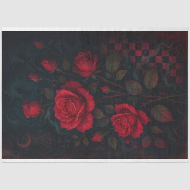 Rosas góticos en papel de desalojo místico sobre e (Anverso)