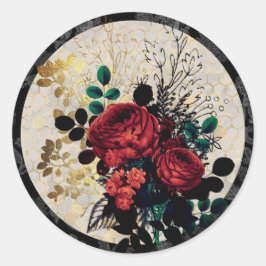 Rosas góticos Pegatina redondo clásico