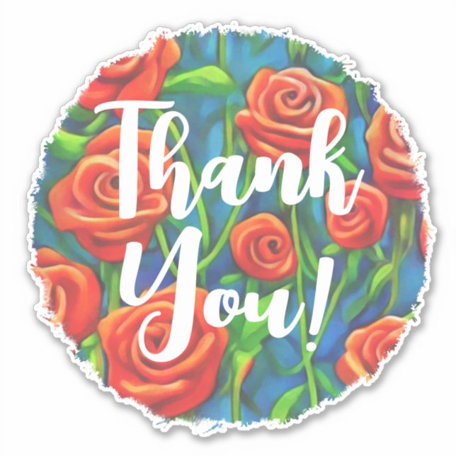 Rosas Gracias Pegatina (Anverso)