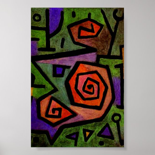 Rosas heroicos de Paul Klee Resumen Poster de arte (Frente)