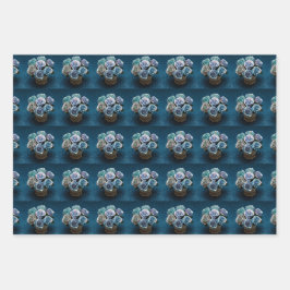 Rosas irlandeses opalescentes envolviendo papel