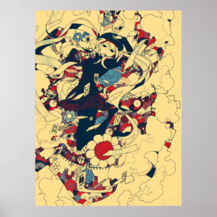 Rosas japoneses retro marinero arte gráfico