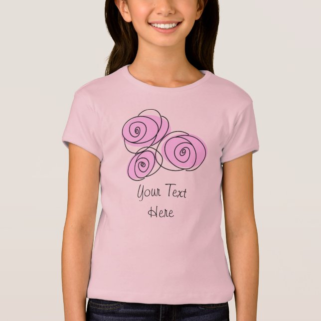 Rosas Lilac Bouquet camiseta de chicas de texto (Anverso)