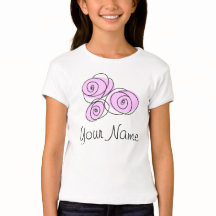 Rosas Lilac Bouquet camiseta de los chicas "Nombre