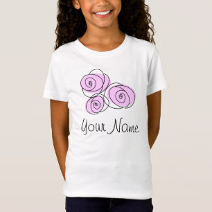 Rosas Lilac Bouquet camiseta de los chicas "Nombre