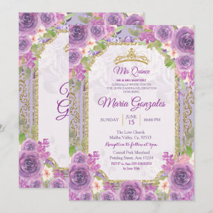 Rosas Lilac México 15ª invitación de cumpleaños 1