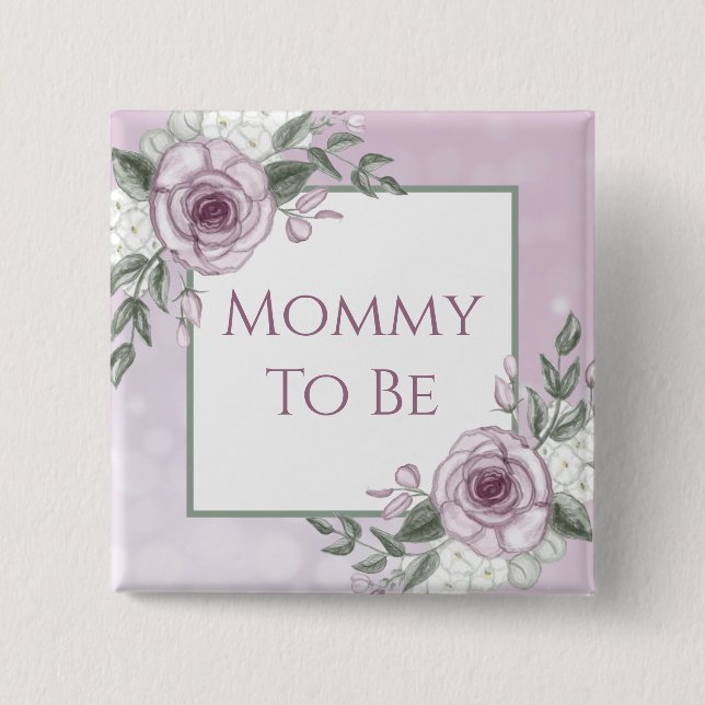 Rosas malvados, mami para ser, botón Baby Shower (Anverso)