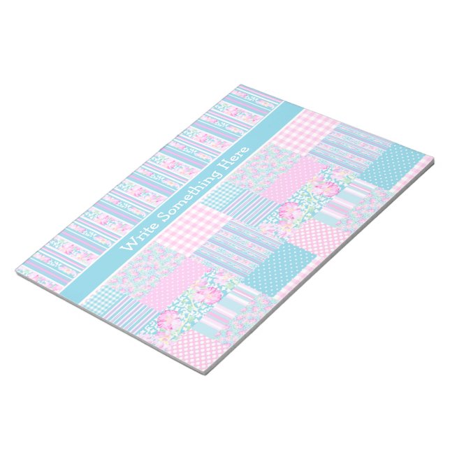 Rosas, Mariposas, Bloc de notas Faux Patchwork (Lado Derecho)