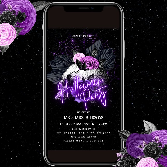 Rosas morados y la invitación a la fiesta de Hallo (Subido por el creador)